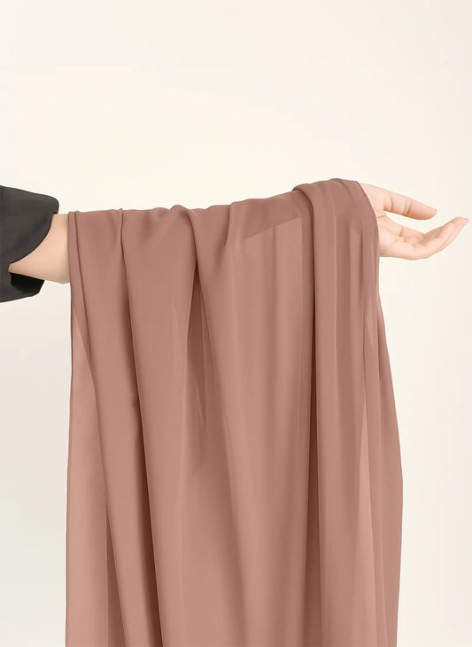 Peach Pie Plain Chiffon Scarf